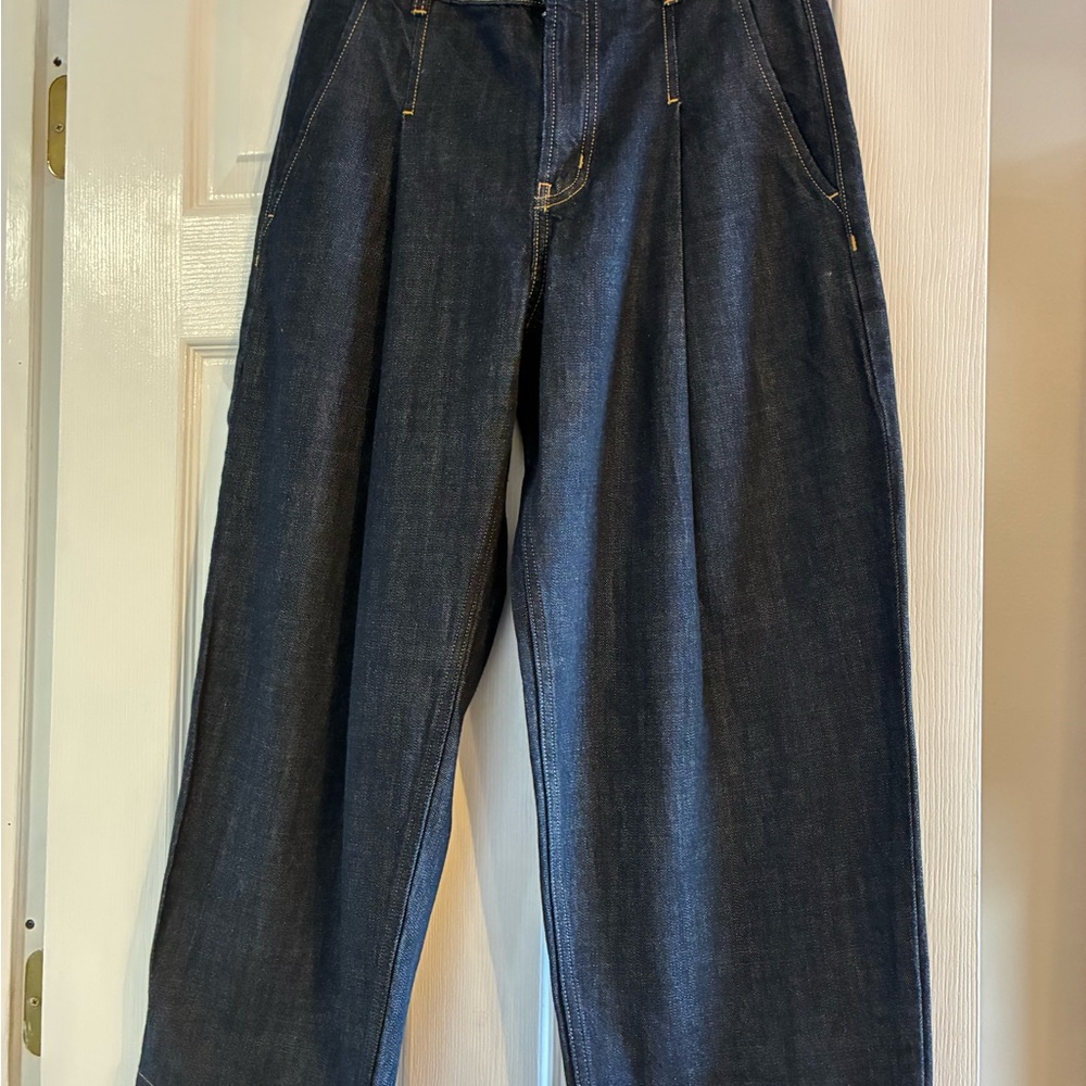 Everlane High rise Barrel pleated Jean